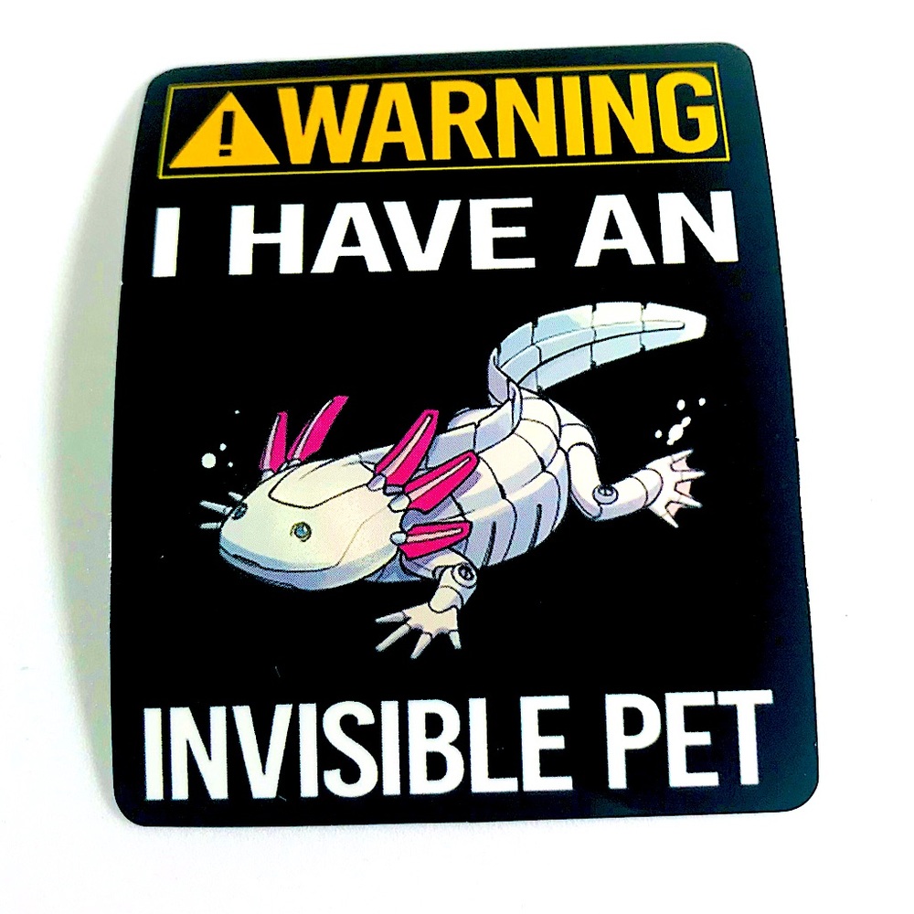 Warning ⚠️ Axolotl Crazy Trending WaterProof Single Decor Accent Sticker